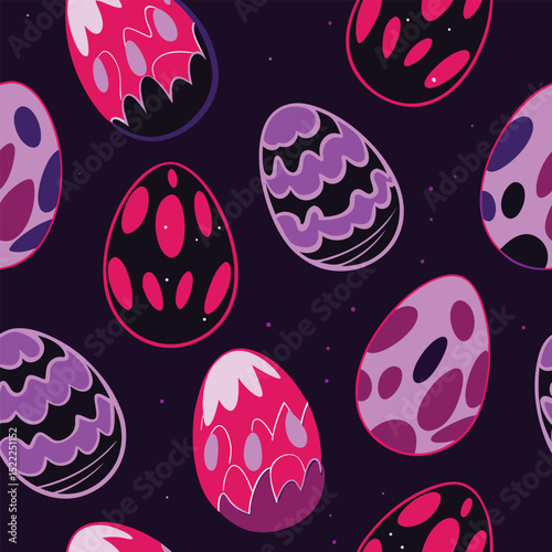 Funky Egg Seamless Pattern – Playful Breakfast-Themed Design with Repeating Eggs