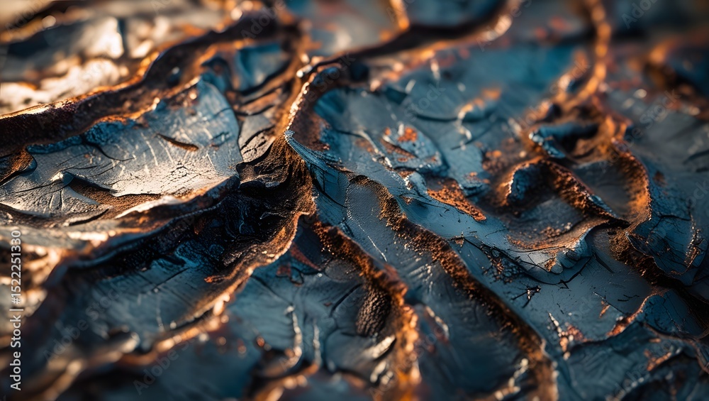 Fototapeta premium Very Detailed and Zoomed Macro Photography of Texture of Iron with High Detailed Image Suitable to be Made as Wallpaper Stock Photos