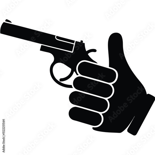 hand holding gun vector