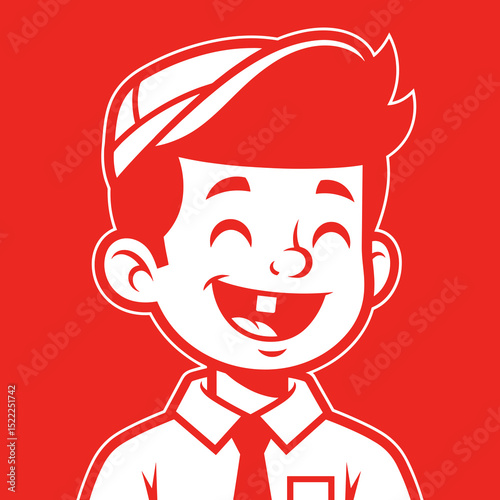 Happy Toothless Boy Cartoon Illustration