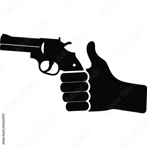 hand holding gun vector