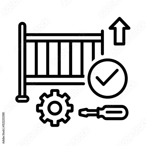 Baby crib assembly icon in outline style