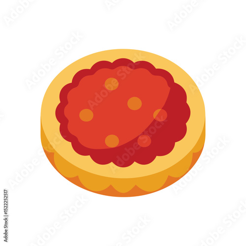 Isolated tart icon with jam filling for dessert and pastry concepts