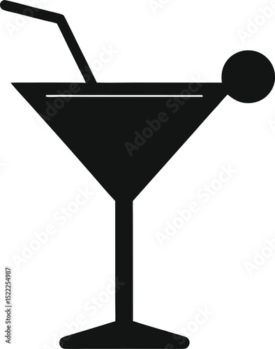 martini glass with olives vector
