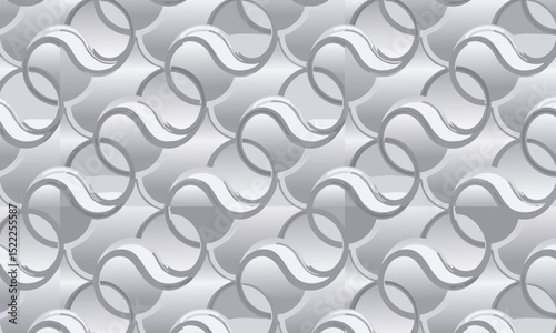 Elegant Arabesque Pattern: 3D White and Grey Texture