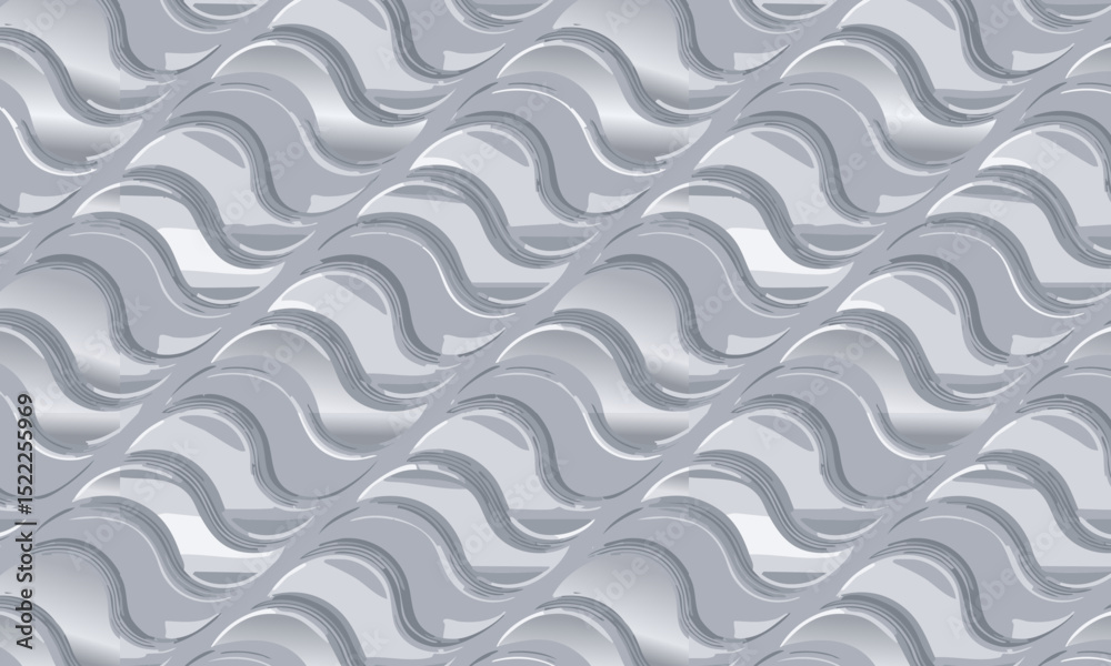 Modern Interlocking Swirls: 3D Metallic Seamless Pattern Modern Interlocking Swirls: 3D Metallic Seamless Pattern