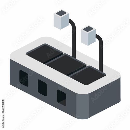 Four Port E-bike Charging Dock illustration Isolated on White Large Capacity