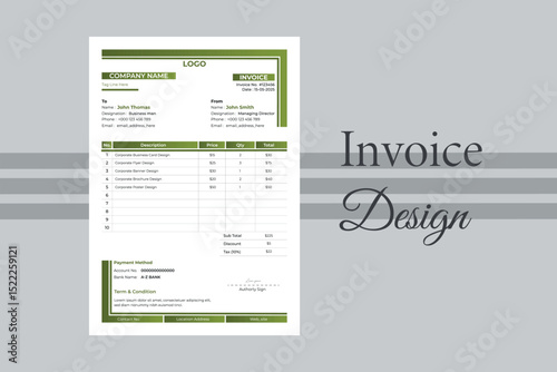 Corporate invoice design vector template