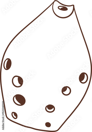 Hun slim shape korean music instruement outline style clipart