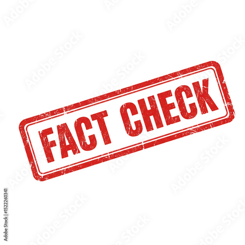 Isolated Fact Check Red Stamp Graphic Illustration on Transparent Background