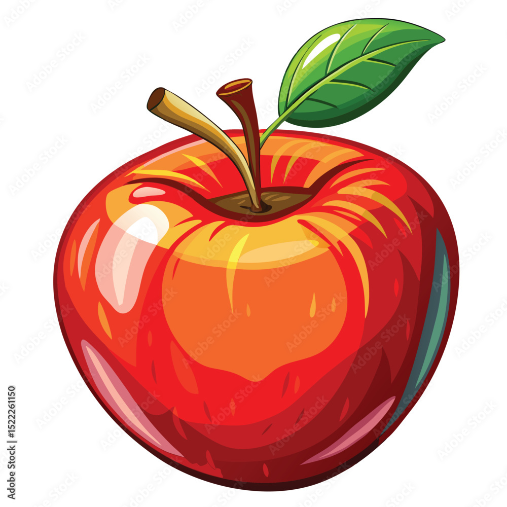 Apple Vector Illustration on White Background Apple Vector Illustration on White Background