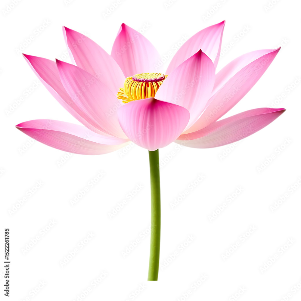 Naklejka premium Pink Lotus Flower on Transparent Background