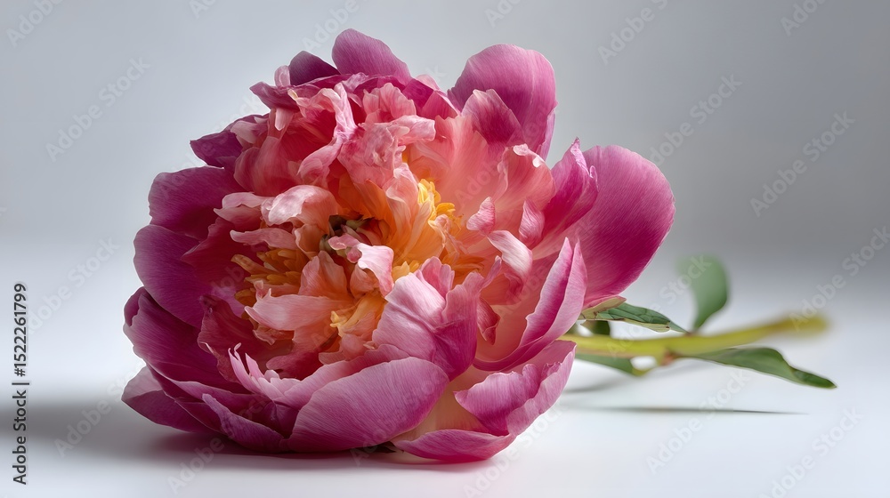 Fototapeta premium one peony on a white background