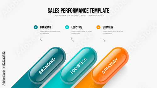 Visual Insight 3 Option Infographic Frame Layout. Enterprise Profile Presentation Design Vector Illustration. Financial Forecast Three Element Diagram Slideshow Template.