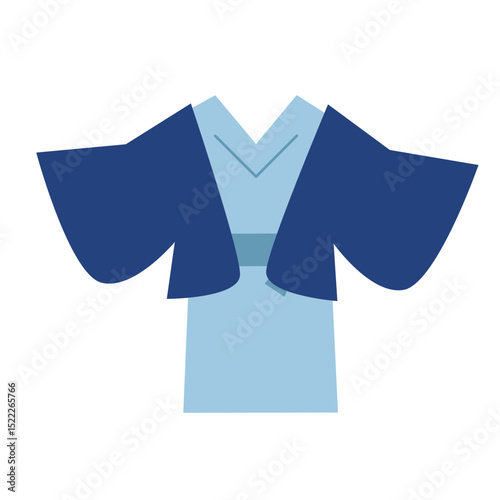 Men’s Japanese Yukata with Dark Blue Haori