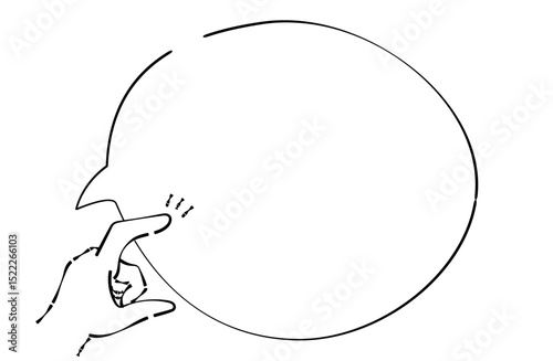 touching finger with simple speech balloon illustration
