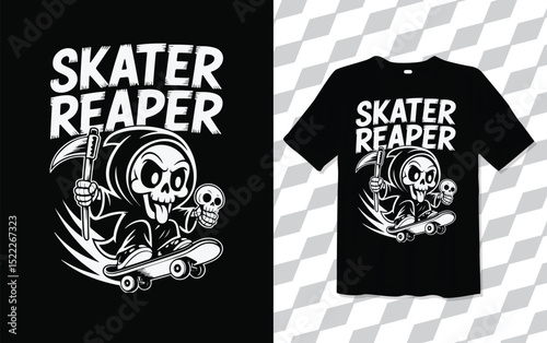 Skater Reaper modern and trendy typography T-shirt designs, T-shirt design with typography, Famous quotes t-shirt design, apparel and clothing