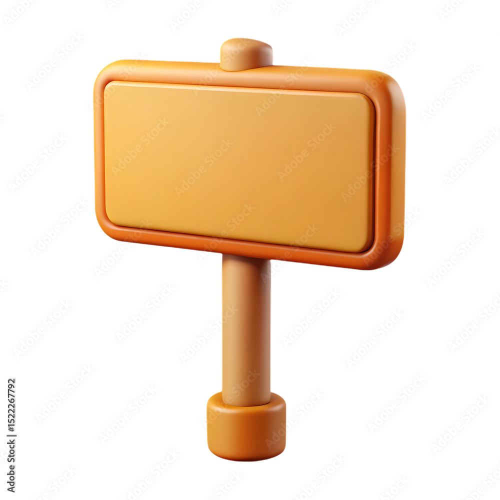 Blank orange wooden signpost 3d render isolated on transparent background Blank orange wooden signpost 3d render isolated on transparent background