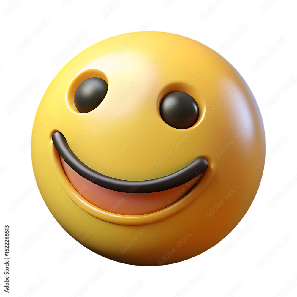 Fototapeta premium Happy 3D Emoji Character for PNG Design Assets Elements