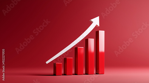 3d graph with upward arrow, single color