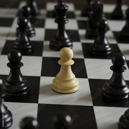Chess pieces on chessboard strategic game photo