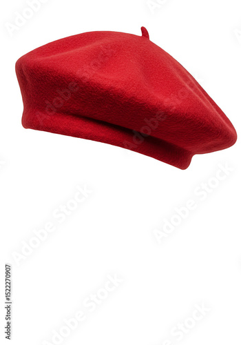 Isolated Red Glitter Beret Hat A Sparkling Fashion Accessory
