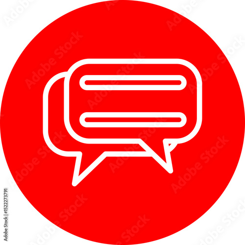 Conversation Vector Line White Circle Red