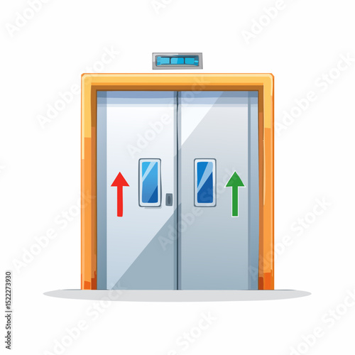 Vector elevator indicator sign for multi-level access points