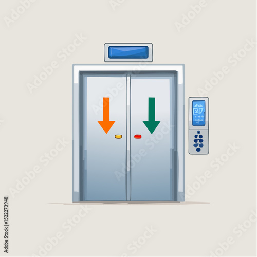 Vector elevator indicator sign for multi-level access points