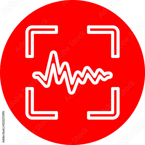 Voice Recognition Vector Line White Circle Red