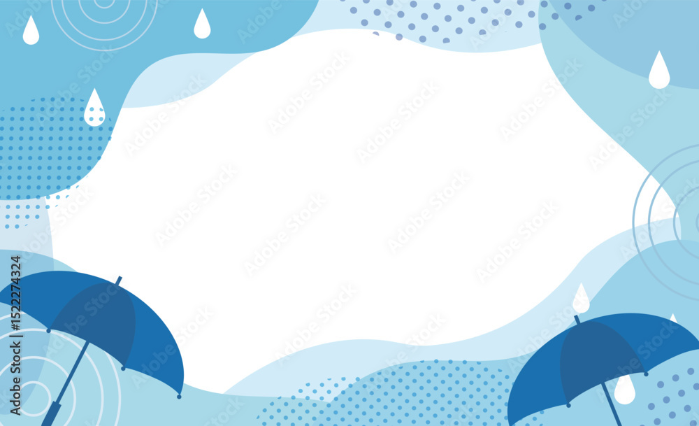 Obraz premium ポップな雨の日背景フレームベクターイラスト素材