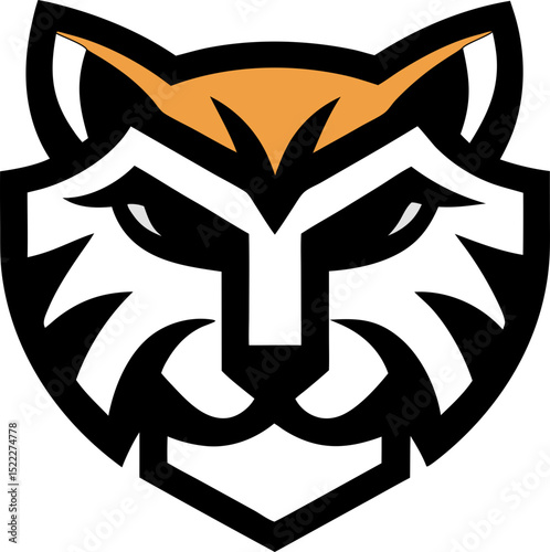 Tiger face and cat logo icon in vector format. Perfect for zoo themes, branding, and digital platforms