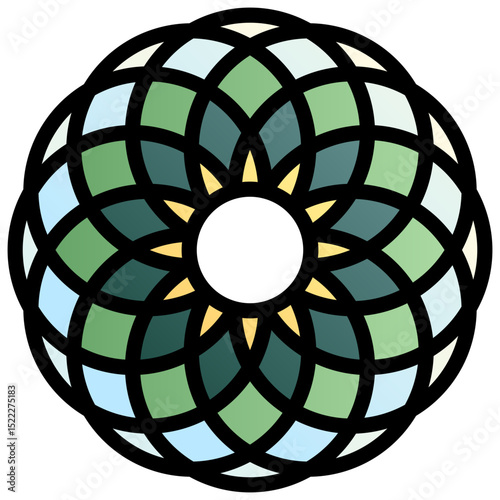Torus. Editable vector icon, coloured with outlined stroke.