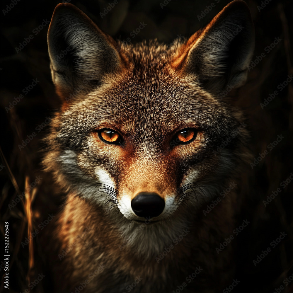 Fototapeta premium jackal, animal, illustration, background, wolf, wild, wildlife, mammal, canine, predator, carnivore, zoo, canis, nature