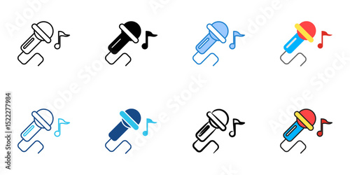 Karaoke icon set multiple style collection 
