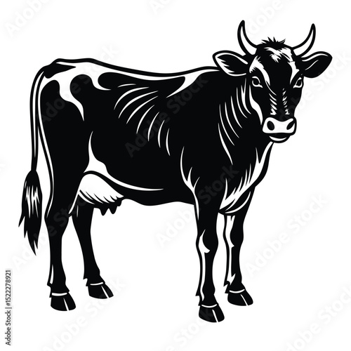 silhouette of a cow