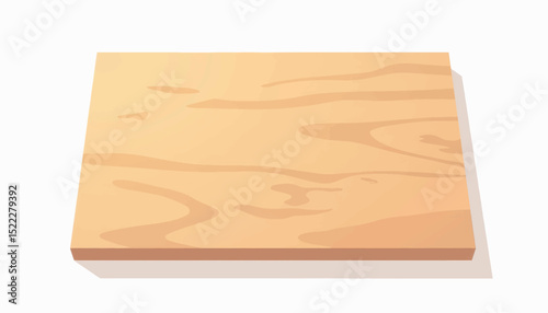 Simple plywood sheet illustration on white background, clean design