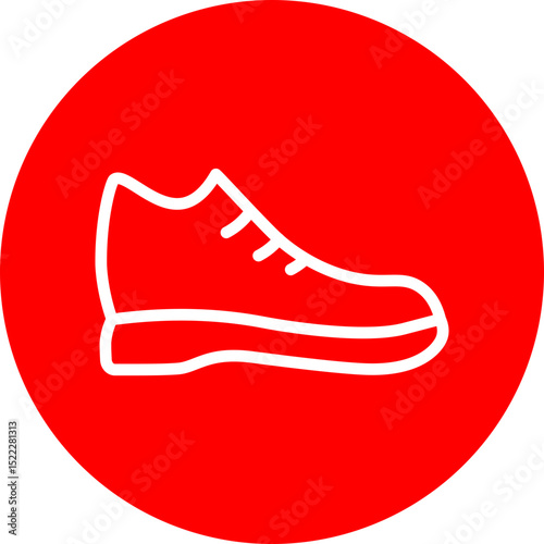 Sneaker Vector Line White Circle Red