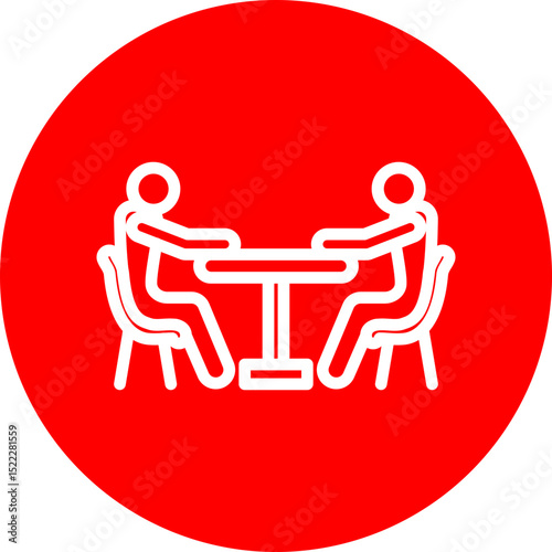 Hangout Spot Vector Line White Circle Red