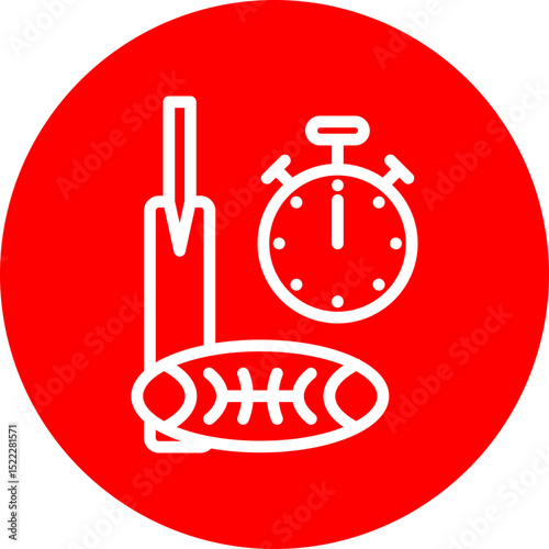 Game Time Vector Line White Circle Red