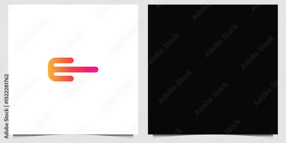 Fototapeta premium Minimalist gradient E letter logo design for technology and creativity