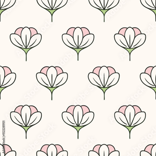 Vector Sweet Pea Flowers Seamless Pattern – Delicate Floral Repeat Design for Fabric and Decor