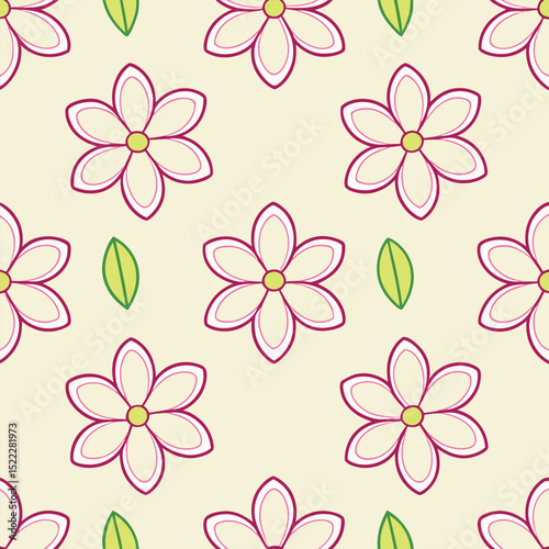 Vector Sweet Pea Flowers Seamless Pattern – Delicate Floral Repeat Design for Fabric and Decor