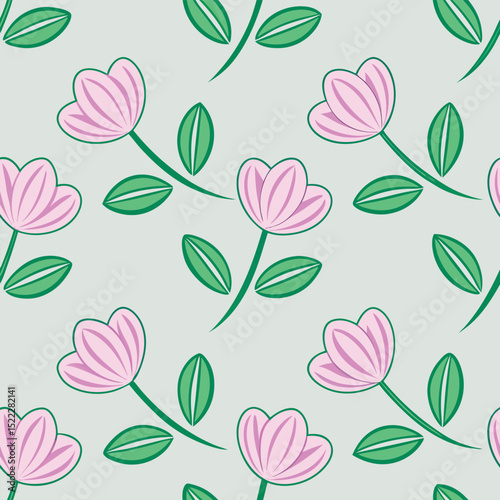 Vector Sweet Pea Flowers Seamless Pattern – Delicate Floral Repeat Design for Fabric and Decor