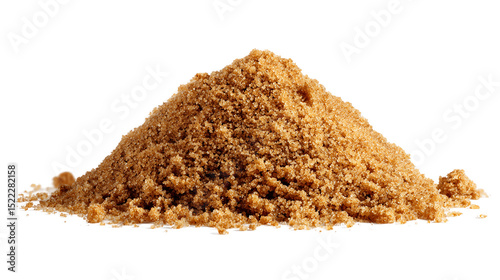 Light Brown Granulated Sugar Pile on Transparent Background, PNG