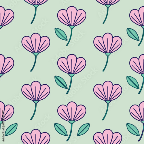 Vector Sweet Pea Flowers Seamless Pattern – Delicate Floral Repeat Design for Fabric and Decor