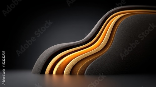 Elegant line art in gold over deep charcoal background, minimal premium branding wallpaper in ultra HD
