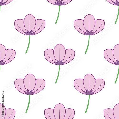 Vector Sweet Pea Flowers Seamless Pattern – Delicate Floral Repeat Design for Fabric and Decor