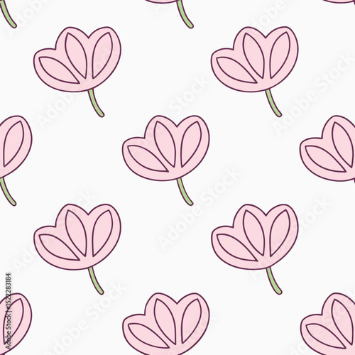 Vector Sweet Pea Flowers Seamless Pattern – Delicate Floral Repeat Design for Fabric and Decor