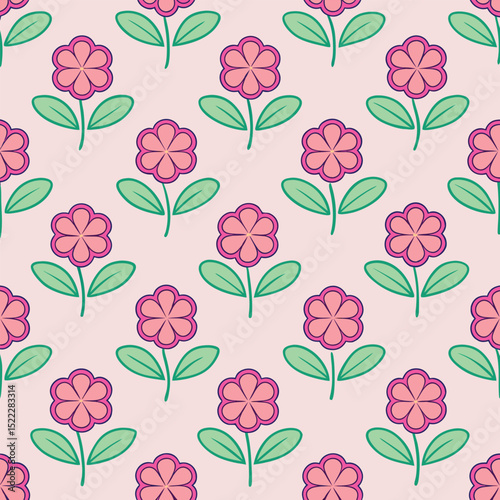 Vector Sweet Pea Flowers Seamless Pattern – Delicate Floral Repeat Design for Fabric and Decor